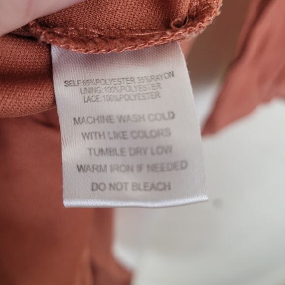 Indigo Rose brown embroidered lace bell sleeve gauzy dress Size Sm Peasant Boho - Picture 8 of 8